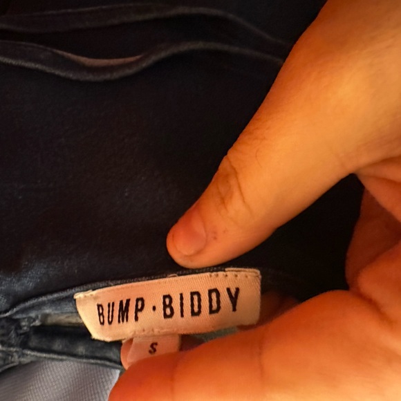 Bump Biddy Denim Maternity Dress Blue Jean Small Ruffle - Picture 4 of 4